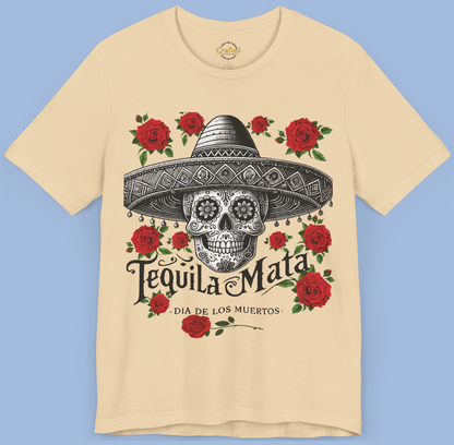 "Tequila Mata" Skull T-Shirt – The Ultimate Party Statement! Unisex Jersey Short Sleeve T- shirt