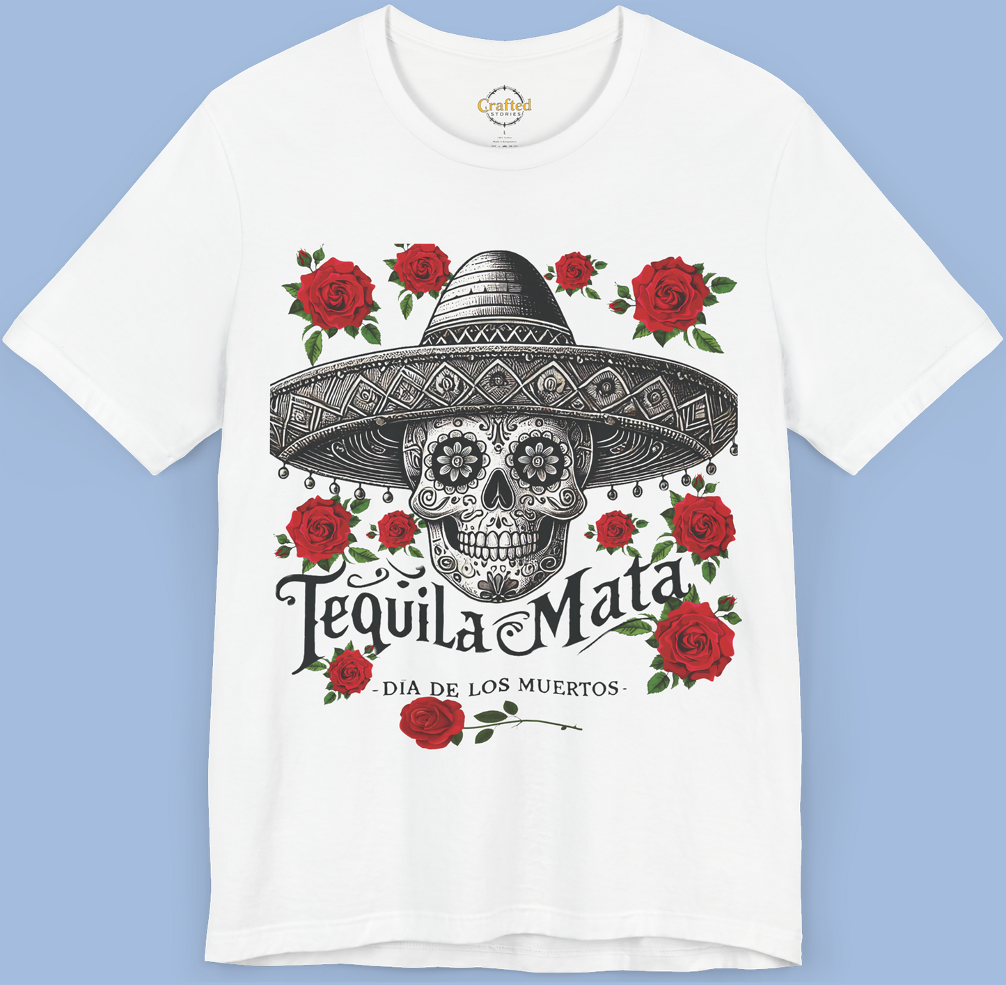 "Tequila Mata" Skull T-Shirt – The Ultimate Party Statement! Unisex Jersey Short Sleeve T- shirt